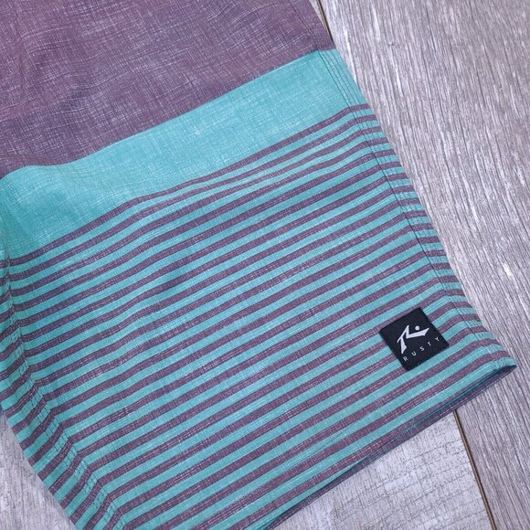 Rusty Mens Board Shorts Size 30 Classic Bermuda Solid Golf Swim Trunks Stretch - Picture 3 of 7